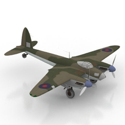 Free Airplane MOSQUITO N1711 3D model for 3ds Max Library Download